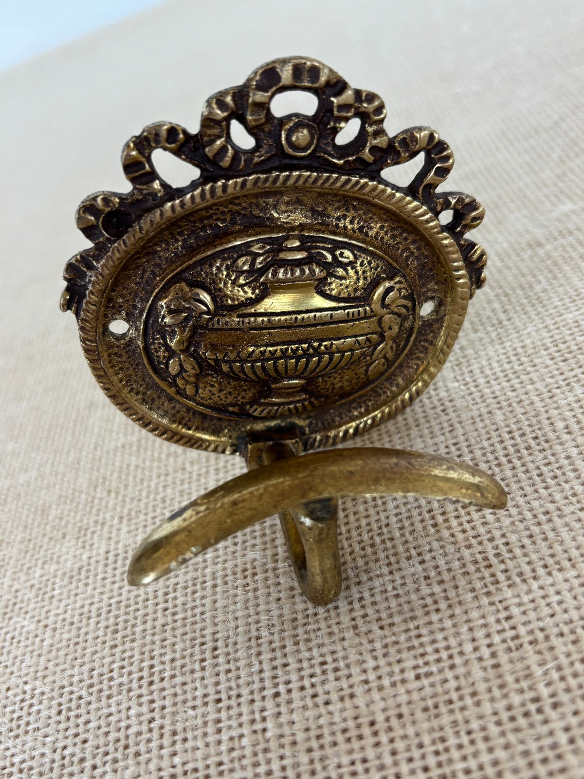 Antique Louis XVI French Cast Brass Wall Coat Hook