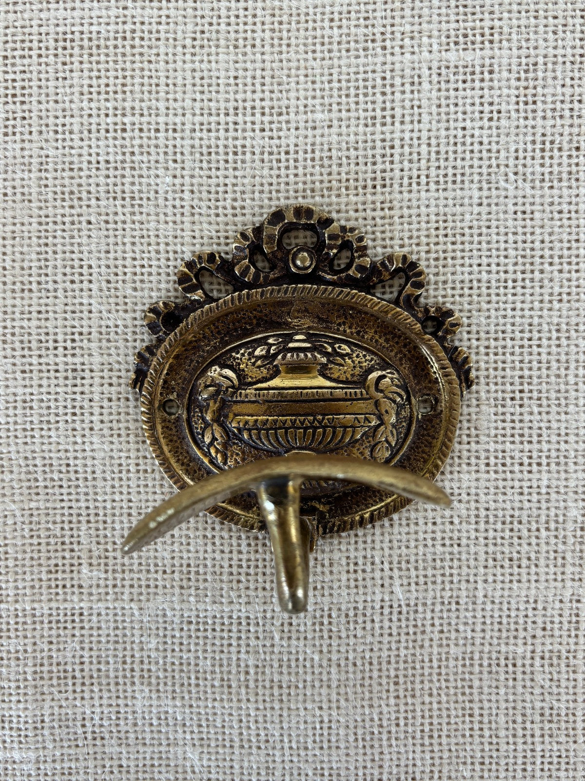 Antique Louis XVI French Cast Brass Wall Coat Hook
