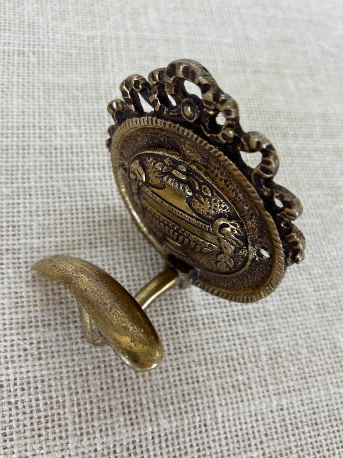 Antique Louis XVI French Cast Brass Wall Coat Hook