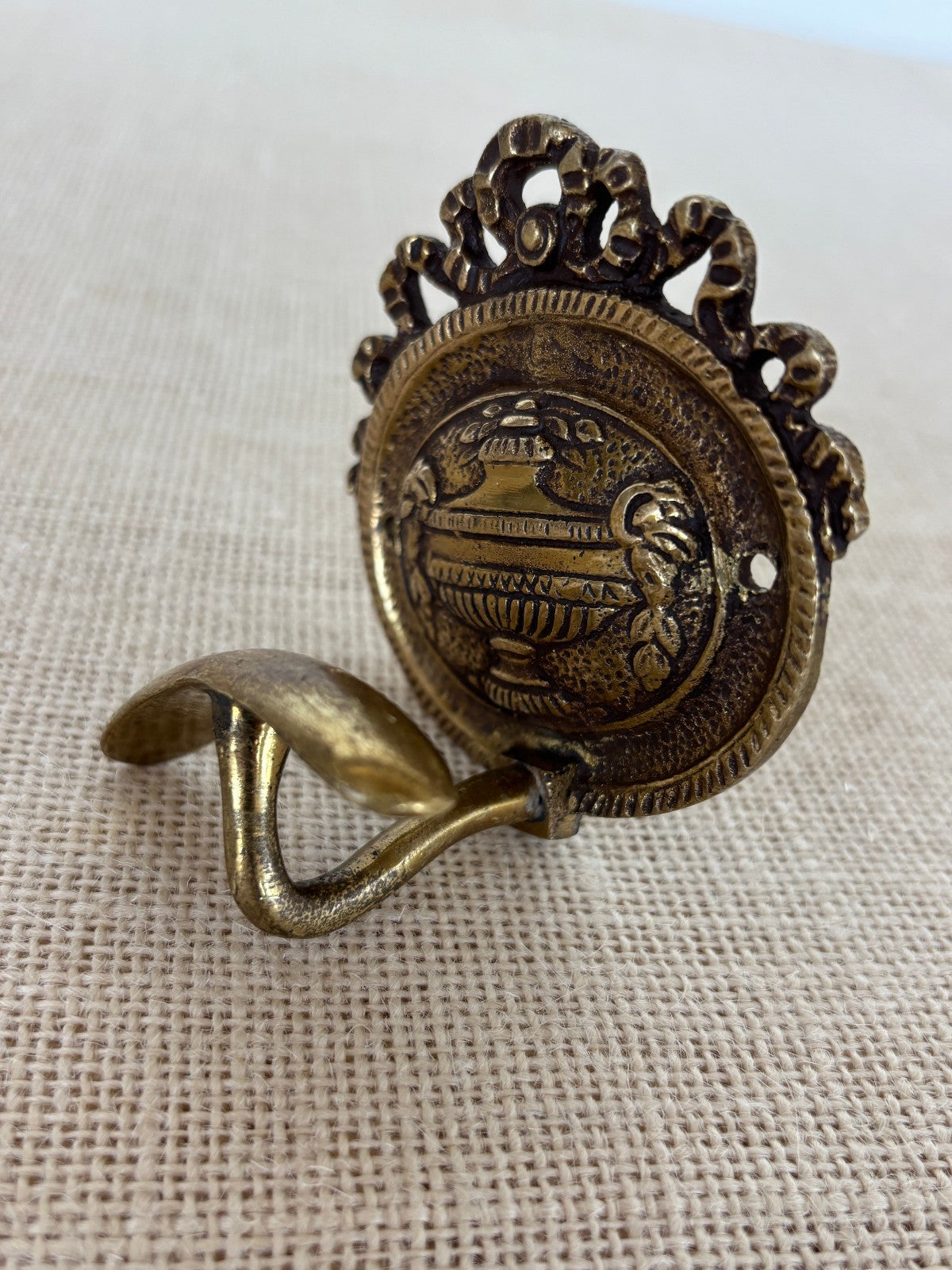 Antique Louis XVI French Cast Brass Wall Coat Hook