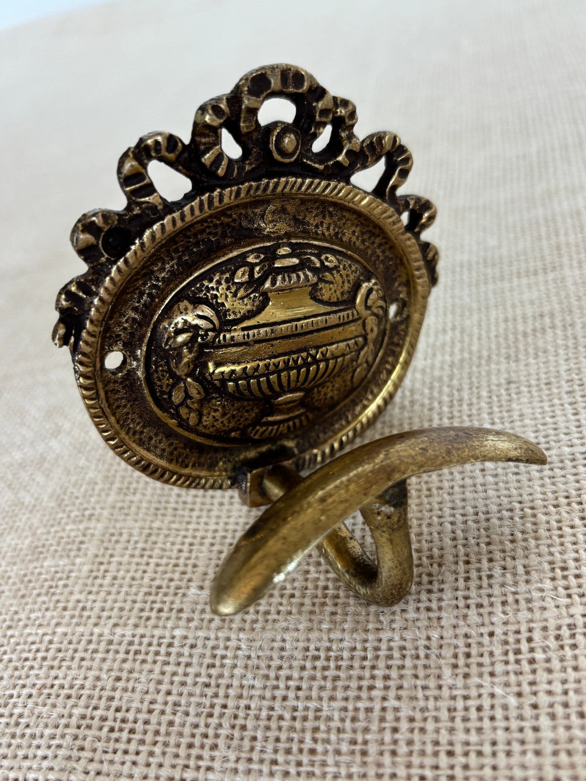 Antique Louis XVI French Cast Brass Wall Coat Hook