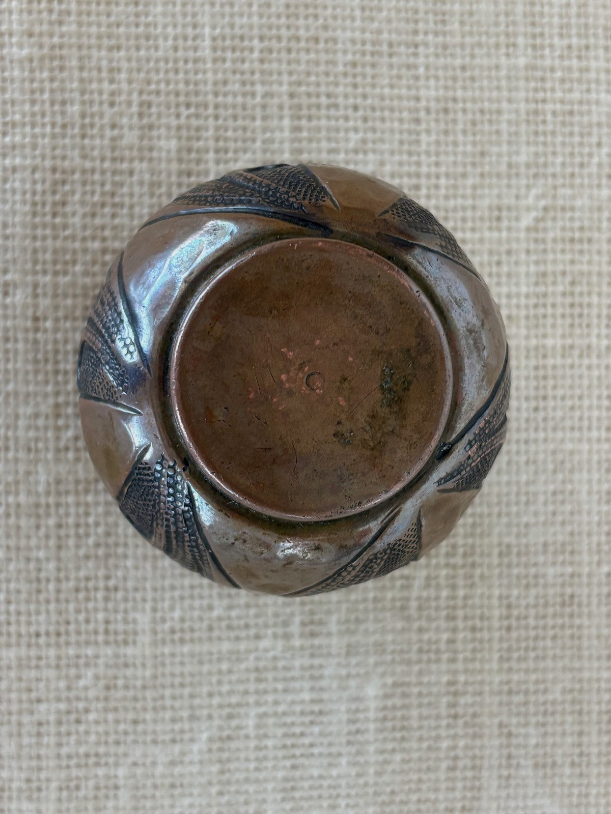 Antique Italian Miniature Hand Hammered Copper Vase
