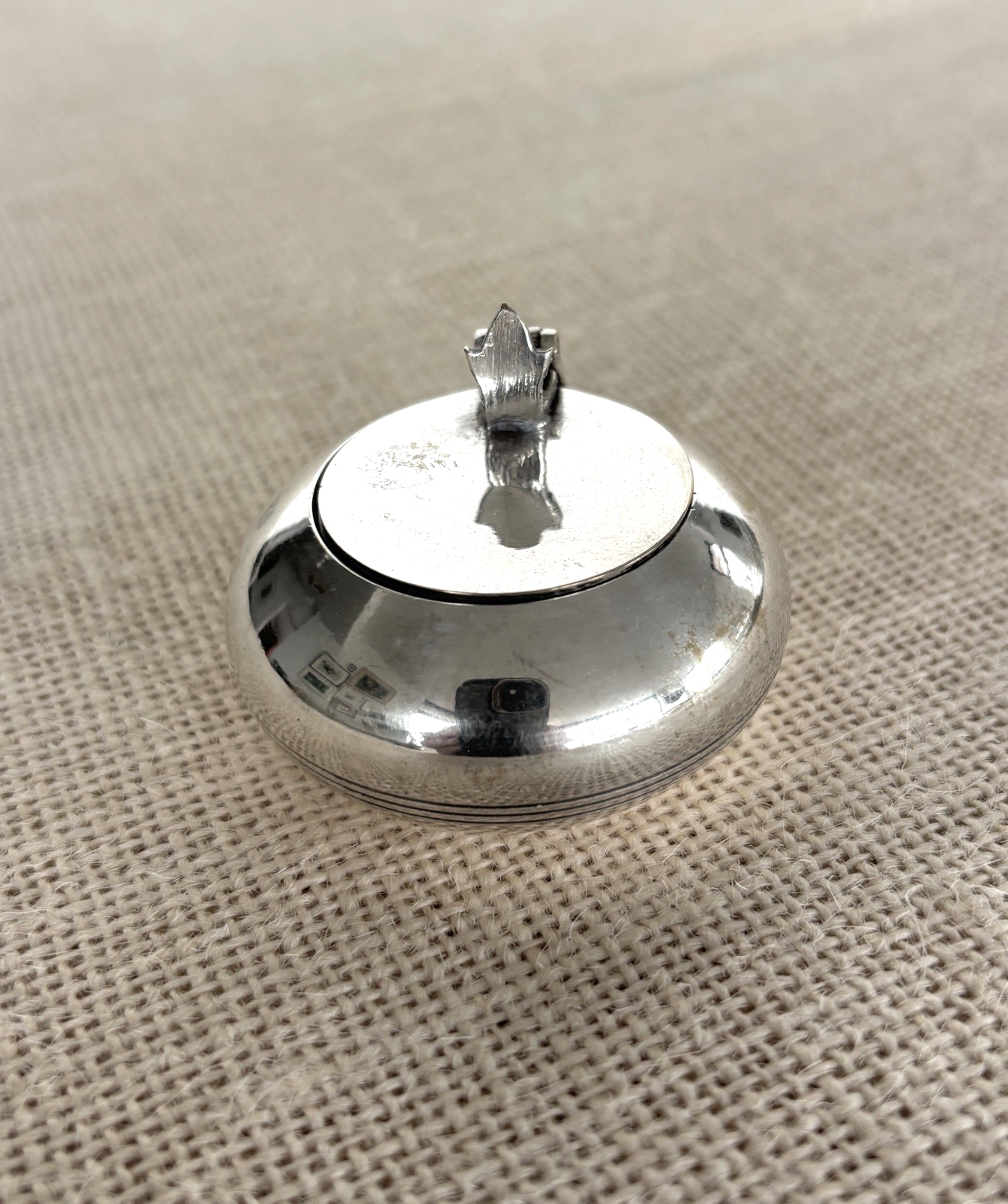 Vintage Art Deco French Silverplate Flip Top Pocket Ashtray