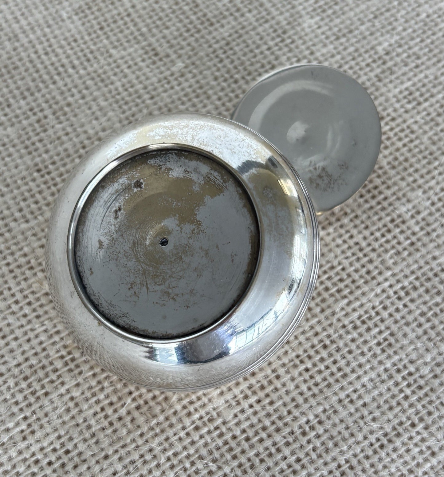 Vintage Art Deco French Silverplate Flip Top Pocket Ashtray