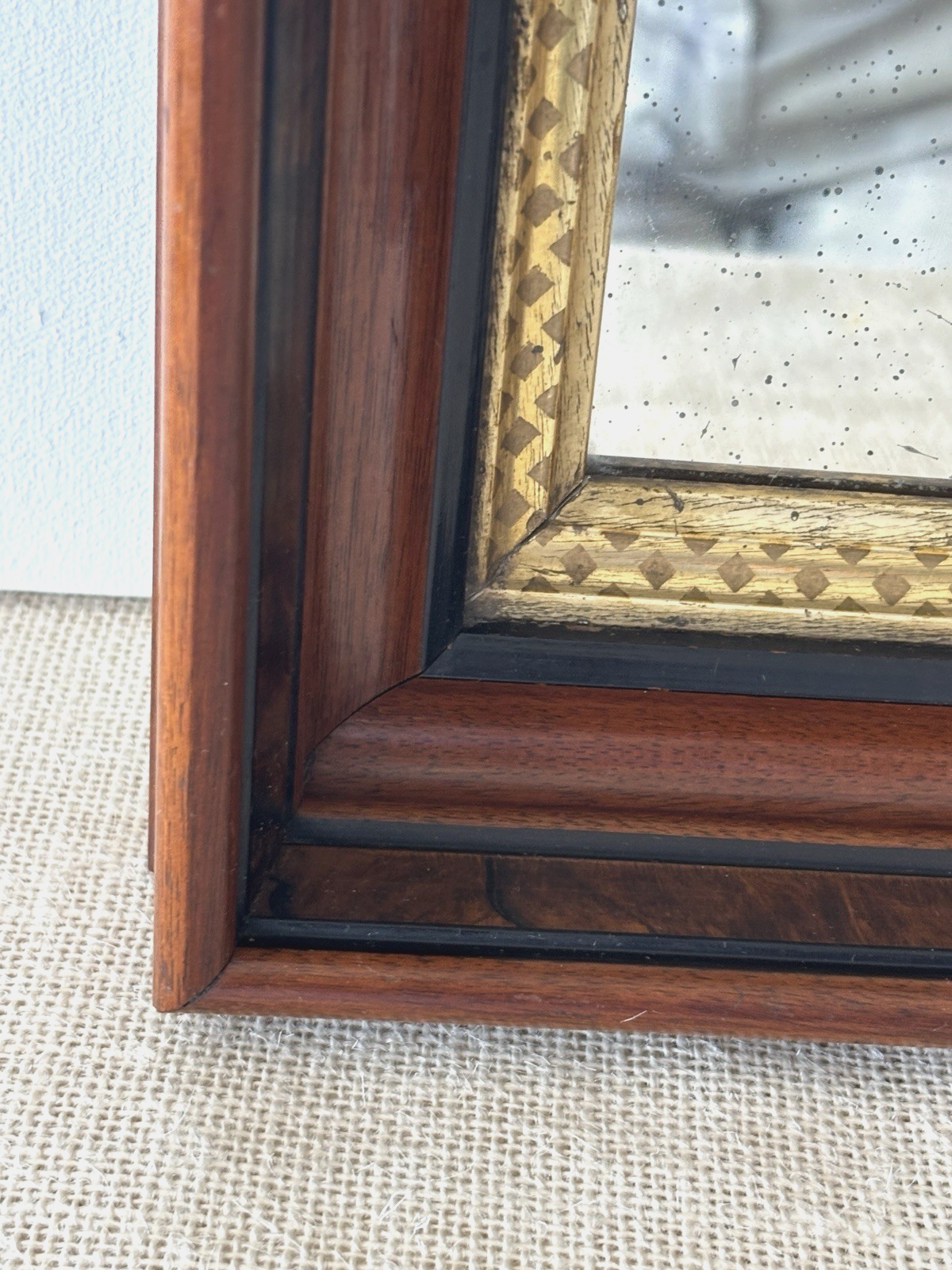 Antique Eastlake Deep Well Picture Frame with Mirror