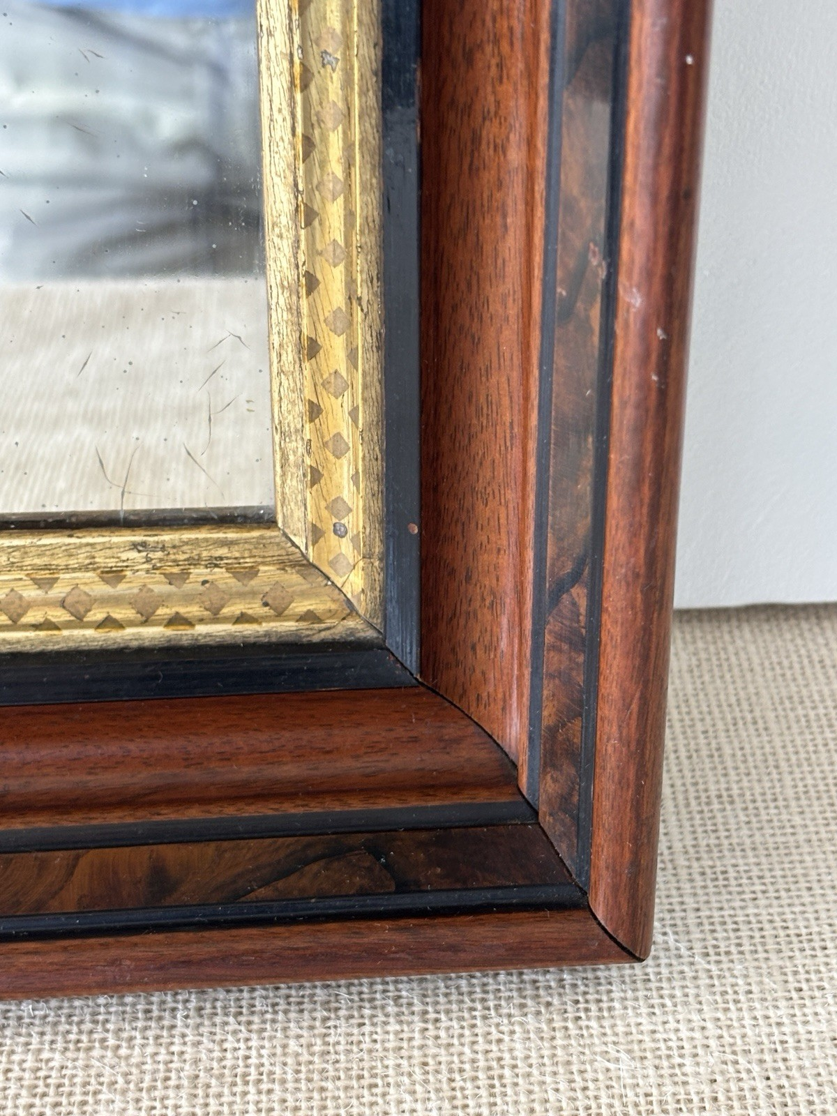 Antique Eastlake Deep Well Picture Frame with Mirror