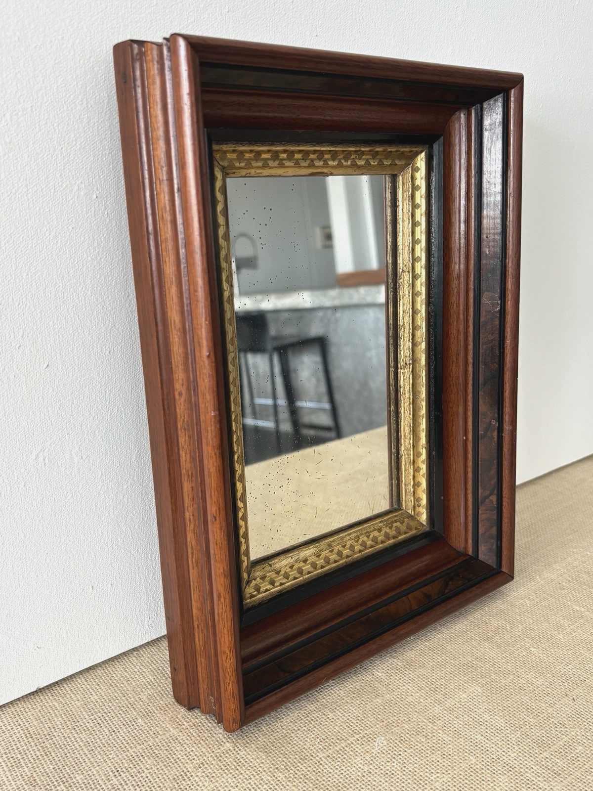 Antique Eastlake Deep Well Picture Frame with Mirror
