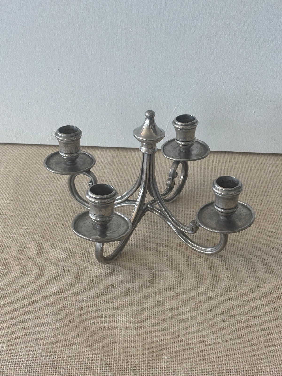 La Bottega del Peltro classical Italian Pewter 4-arm Candelabra