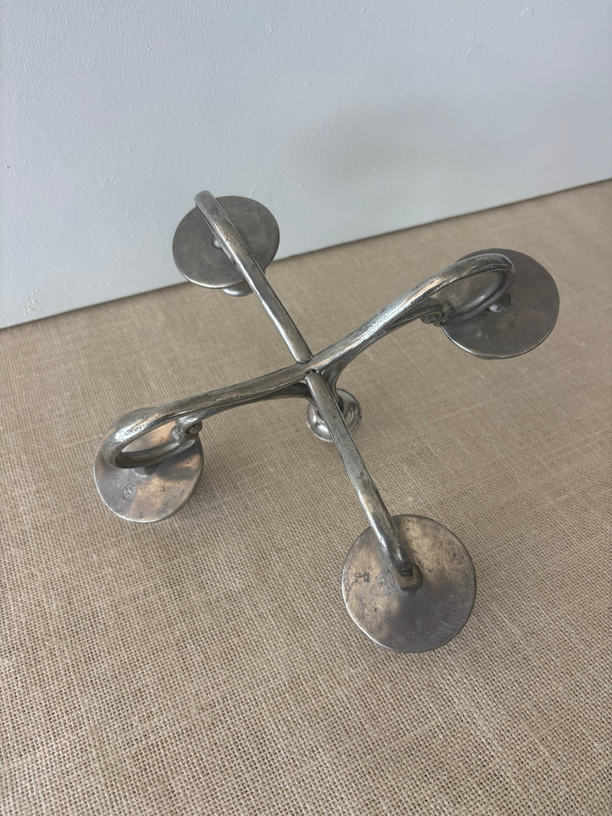 La Bottega del Peltro classical Italian Pewter 4-arm Candelabra