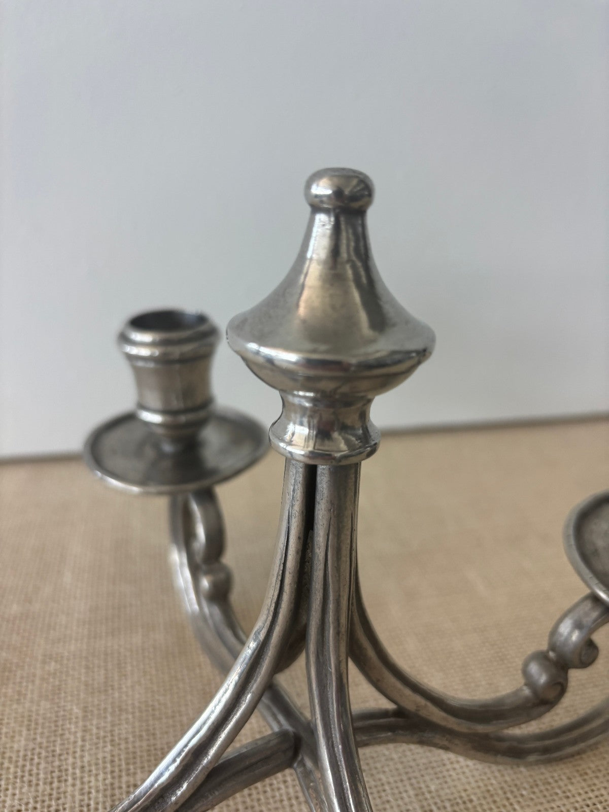 La Bottega del Peltro classical Italian Pewter 4-arm Candelabra