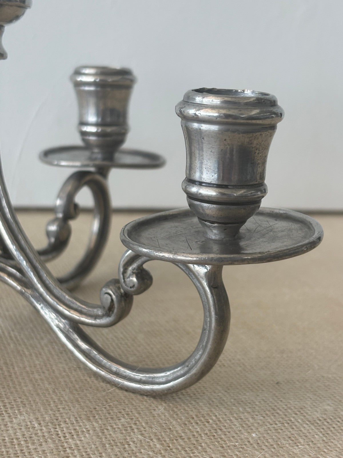La Bottega del Peltro classical Italian Pewter 4-arm Candelabra