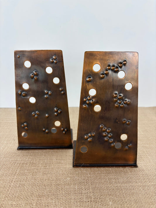 Brutalist Studio Art Copper Bookends by Schaefer Germany