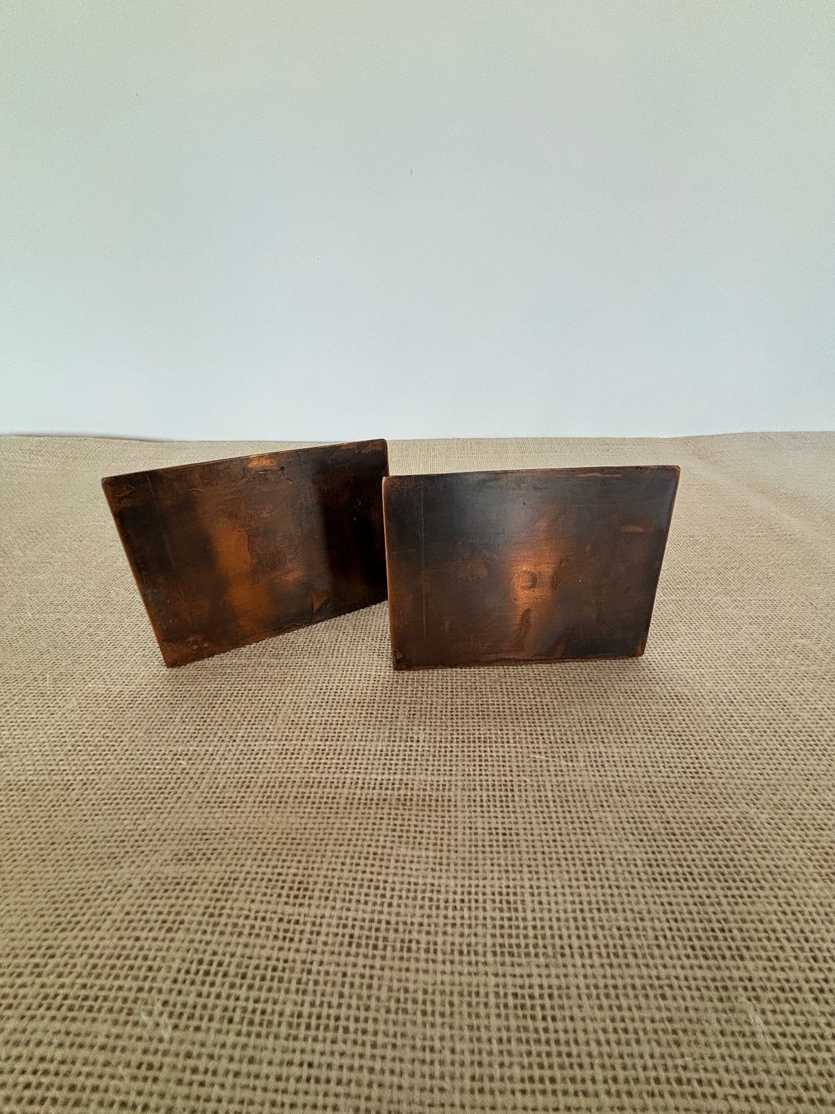 Brutalist Studio Art Copper Bookends by Schaefer Germany
