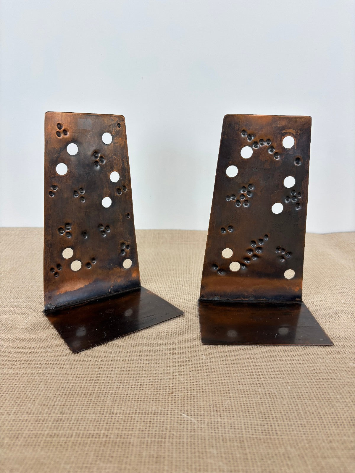 Brutalist Studio Art Copper Bookends by Schaefer Germany