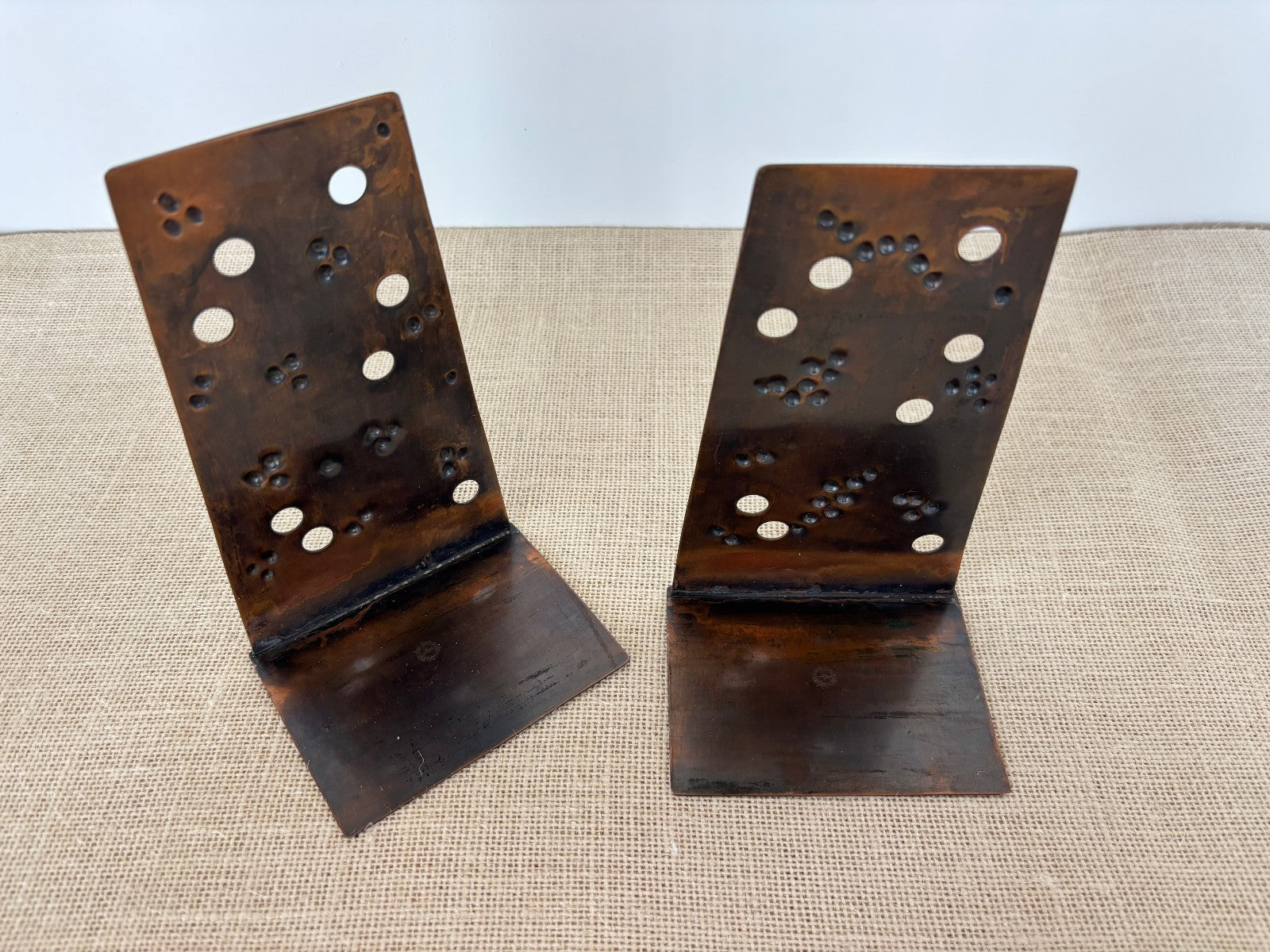 Brutalist Studio Art Copper Bookends by Schaefer Germany