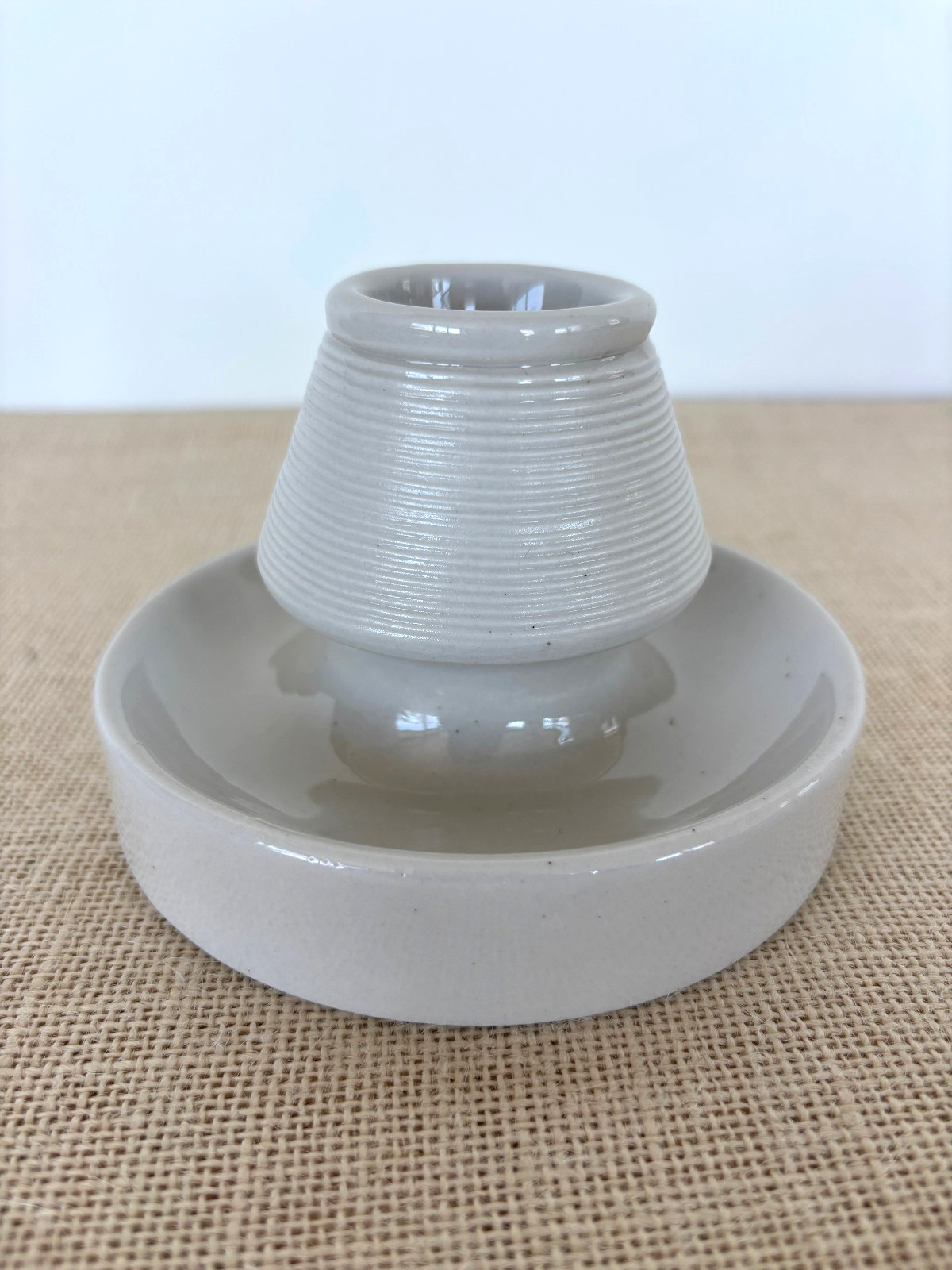 French Pyrogène white porcelain Match Striker & Drip Tray