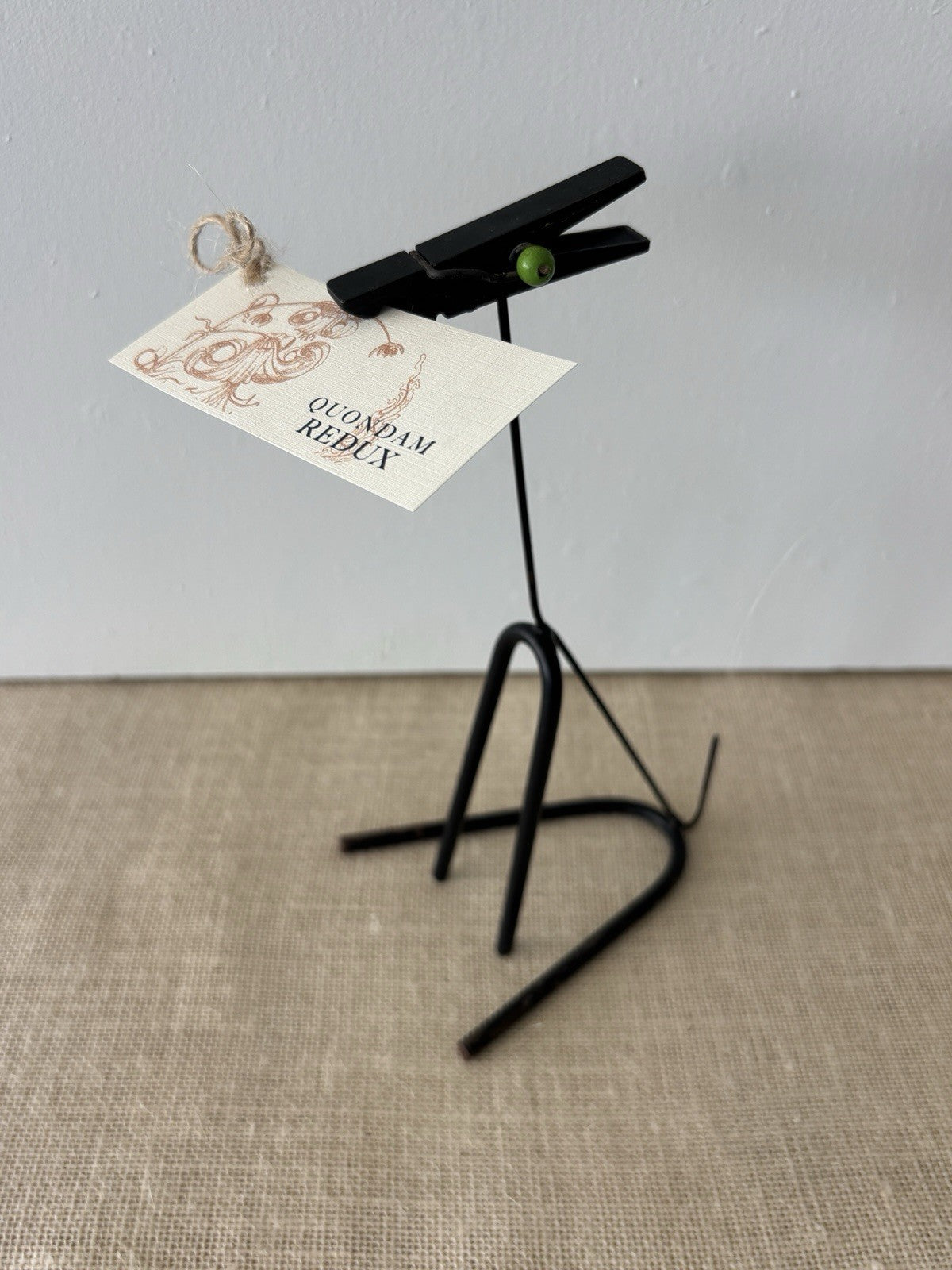 MCM Wire Dog Note Holder Desk Accessory attributed to Tony Paul