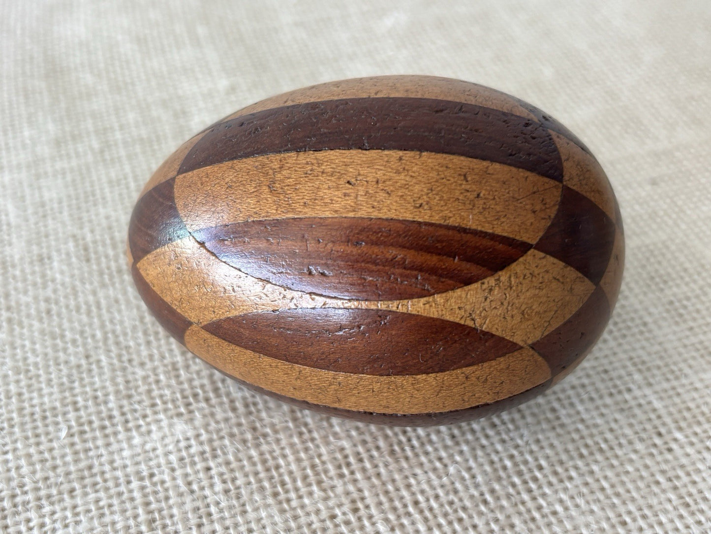 Arts & Crafts Intarsia Inlay Turned Wood Darning Eggs, set of 5