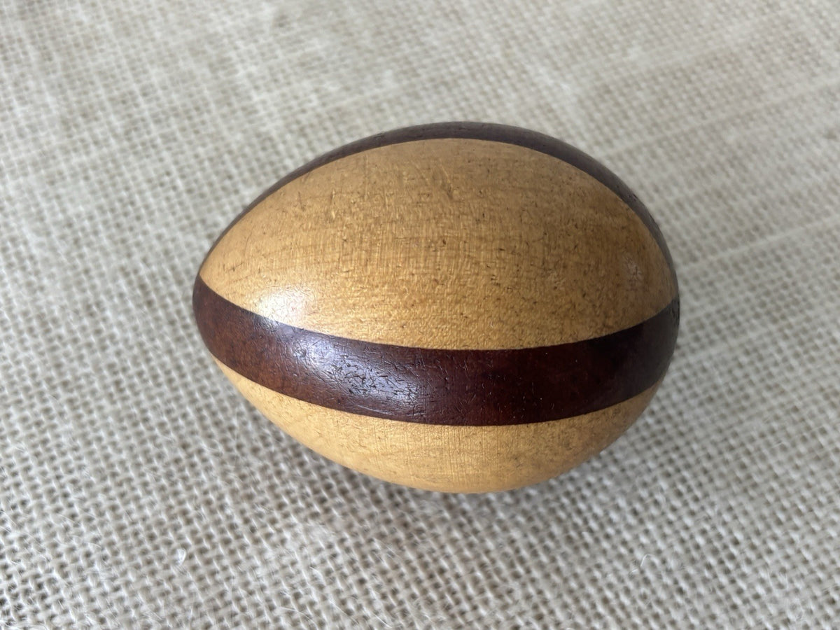 Arts & Crafts Intarsia Inlay Turned Wood Darning Eggs, set of 5