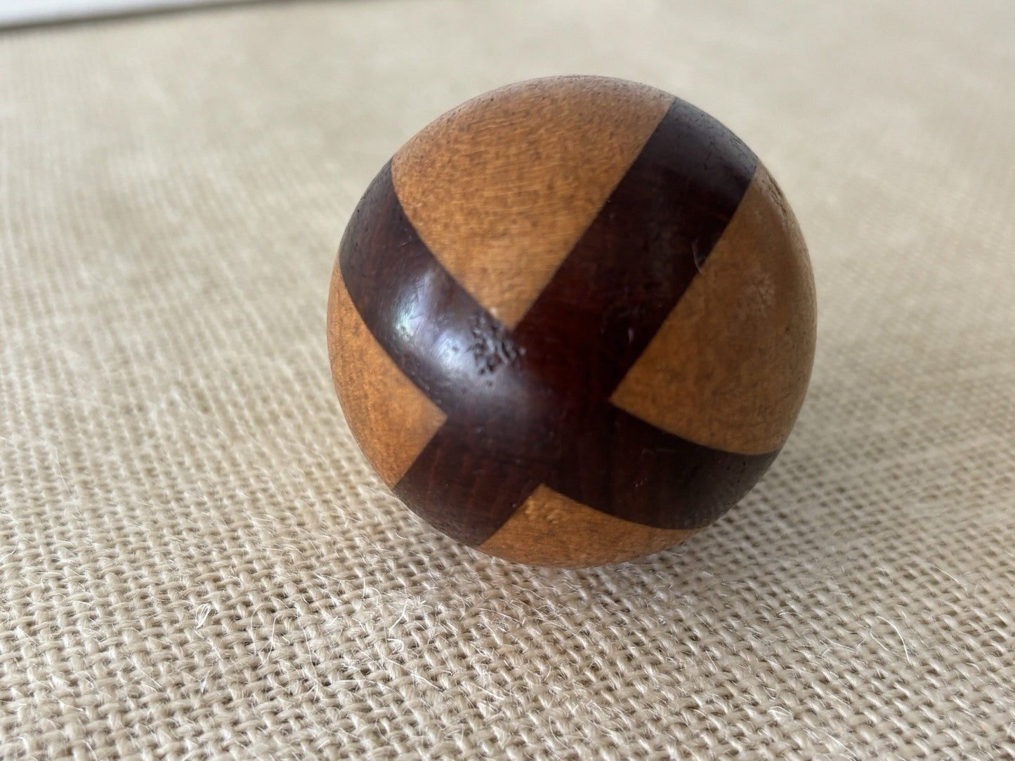 Arts & Crafts Intarsia Inlay Turned Wood Darning Eggs, set of 5