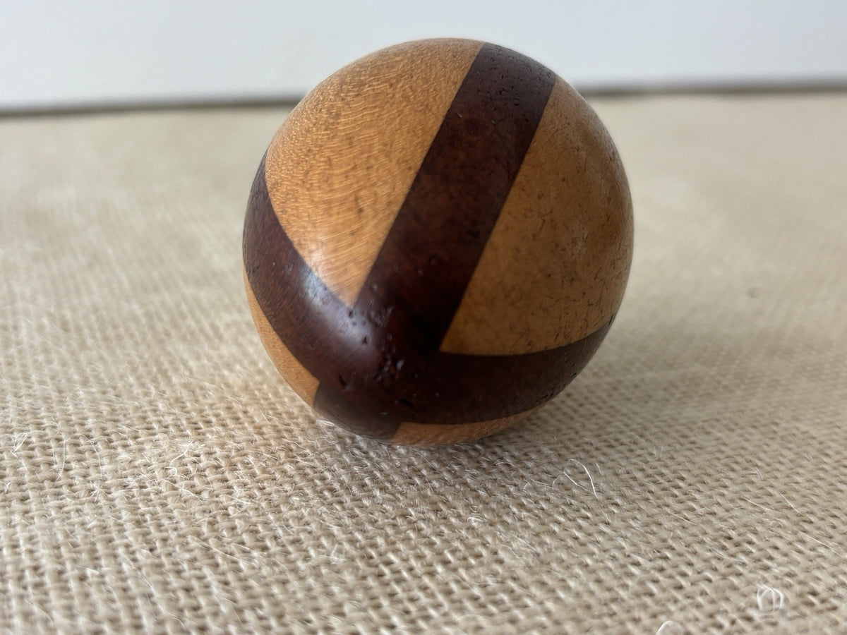 Arts & Crafts Intarsia Inlay Turned Wood Darning Eggs, set of 5