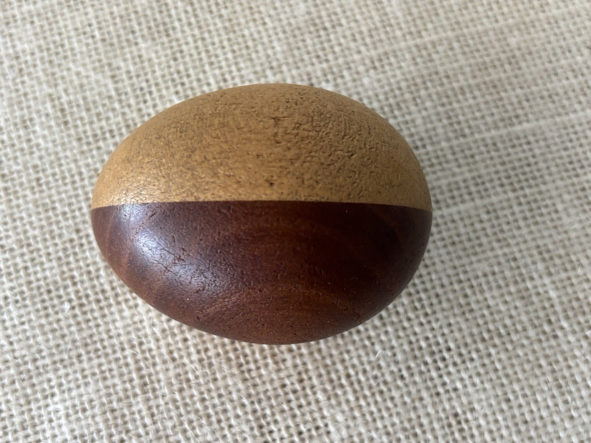 Arts & Crafts Intarsia Inlay Turned Wood Darning Eggs, set of 5