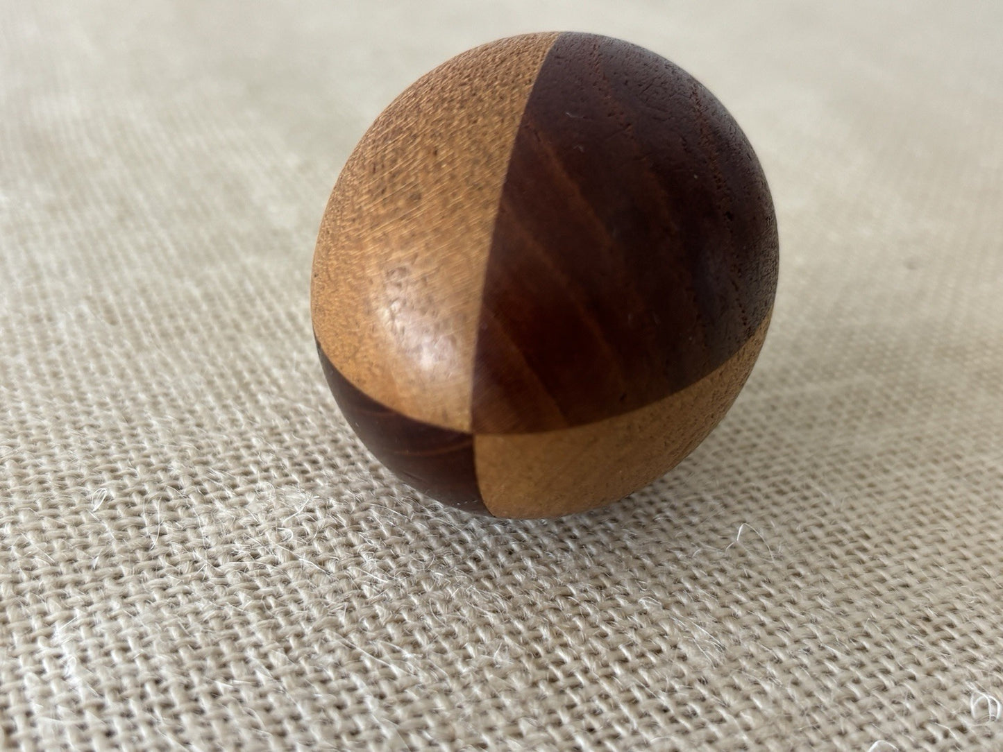 Arts & Crafts Intarsia Inlay Turned Wood Darning Eggs, set of 5