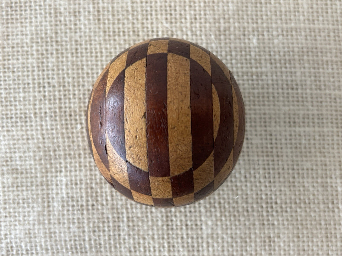 Arts & Crafts Intarsia Inlay Turned Wood Darning Eggs, set of 5