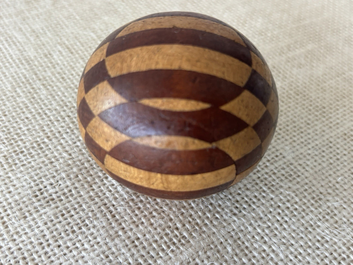 Arts & Crafts Intarsia Inlay Turned Wood Darning Eggs, set of 5