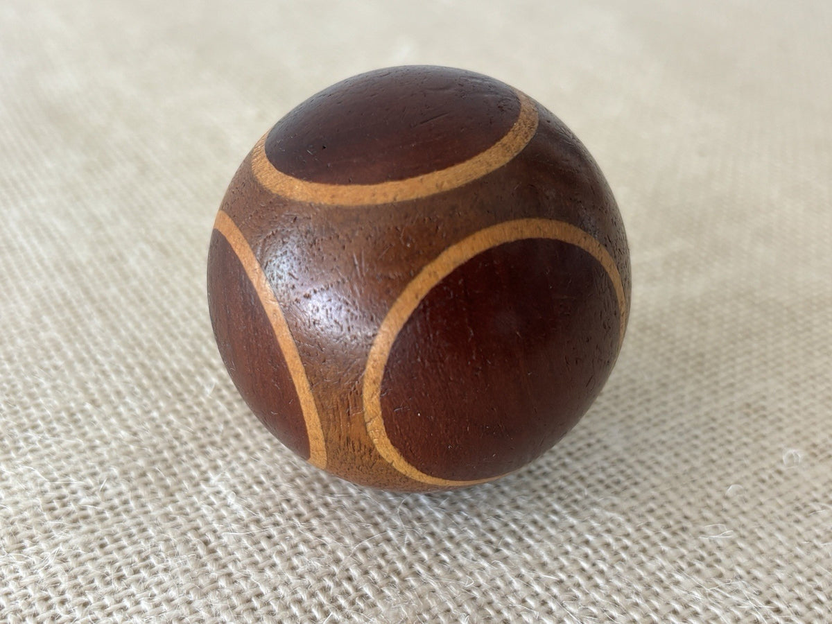 Arts & Crafts Intarsia Inlay Turned Wood Darning Eggs, set of 5