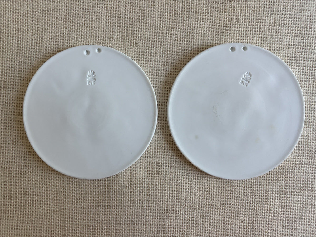 Art Nouveau Neoclassic "Day & Night" Bisque Relief Plaques by Bing & Grondahl