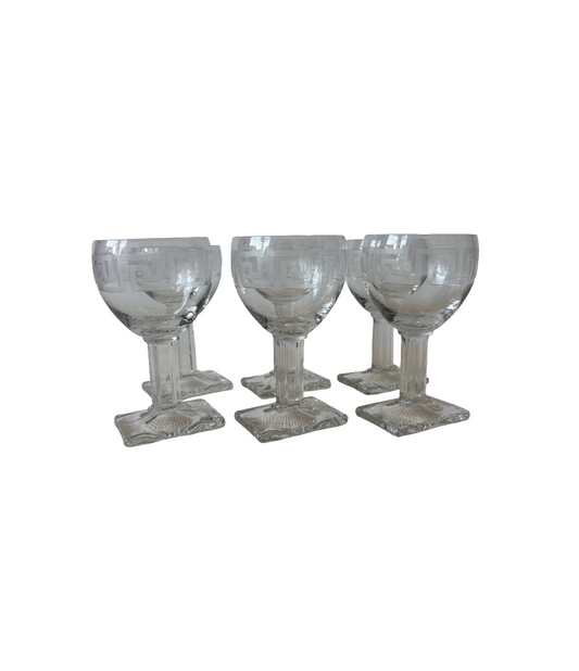 Art Deco Heisey Greek Key Cocktail Glasses