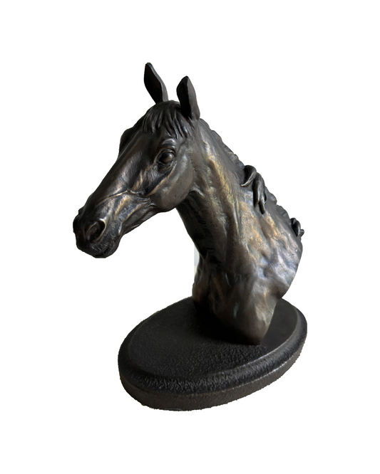 Cold Bronze Cast Horse Head Figurine by Jeanna Rynhart