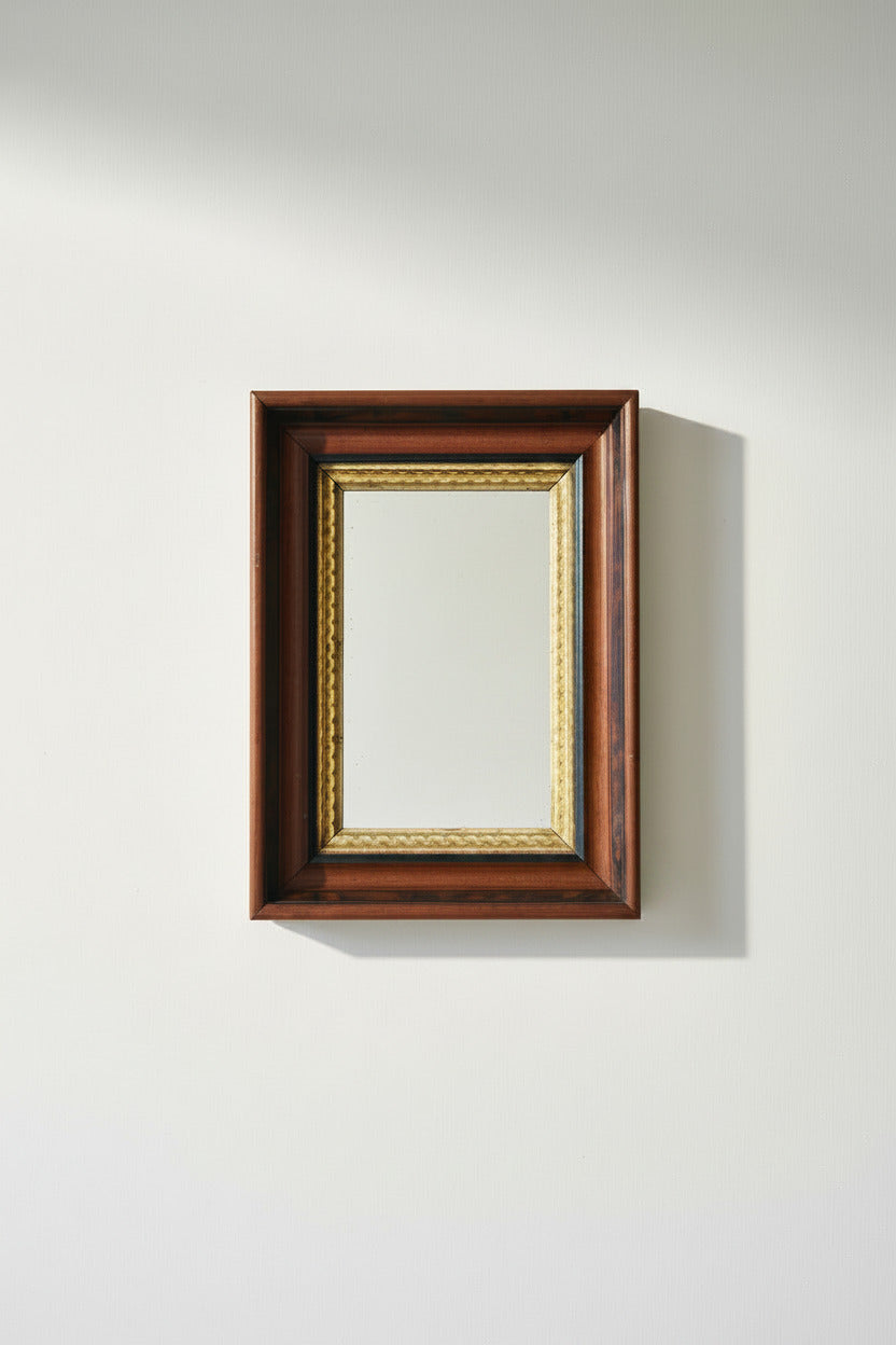 Antique Eastlake Deep Well Picture Frame with Mirror