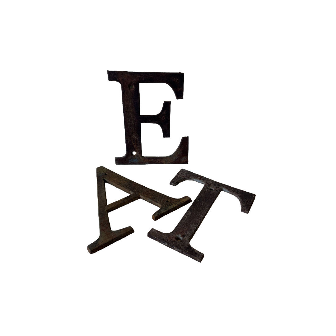 Cast Iron Salvage Industrial LETTERS for Sign or Display