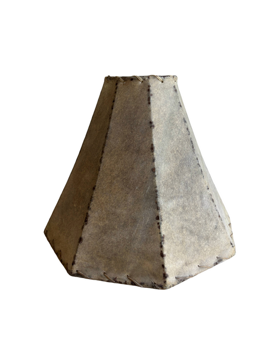 Large Rawhide octagonal bell Lampshade with Iron Frame