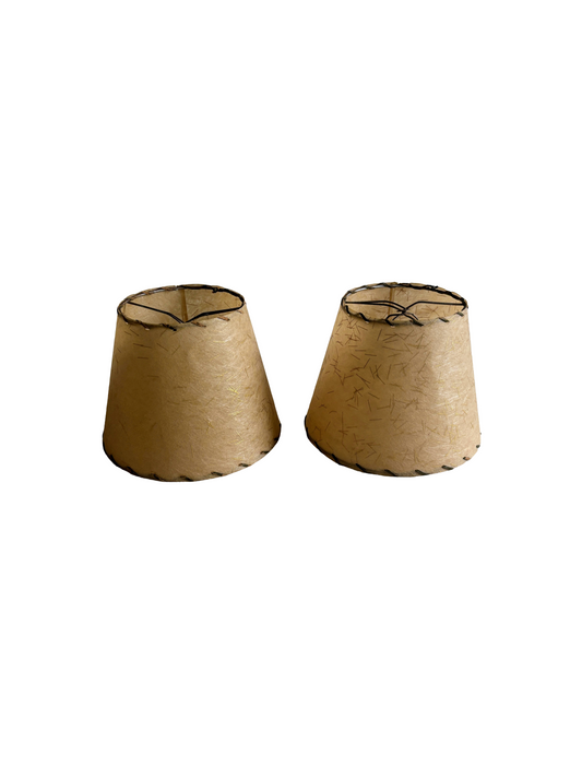 1950s Gold Strand Fiberglass Clip-On Lamp Shades