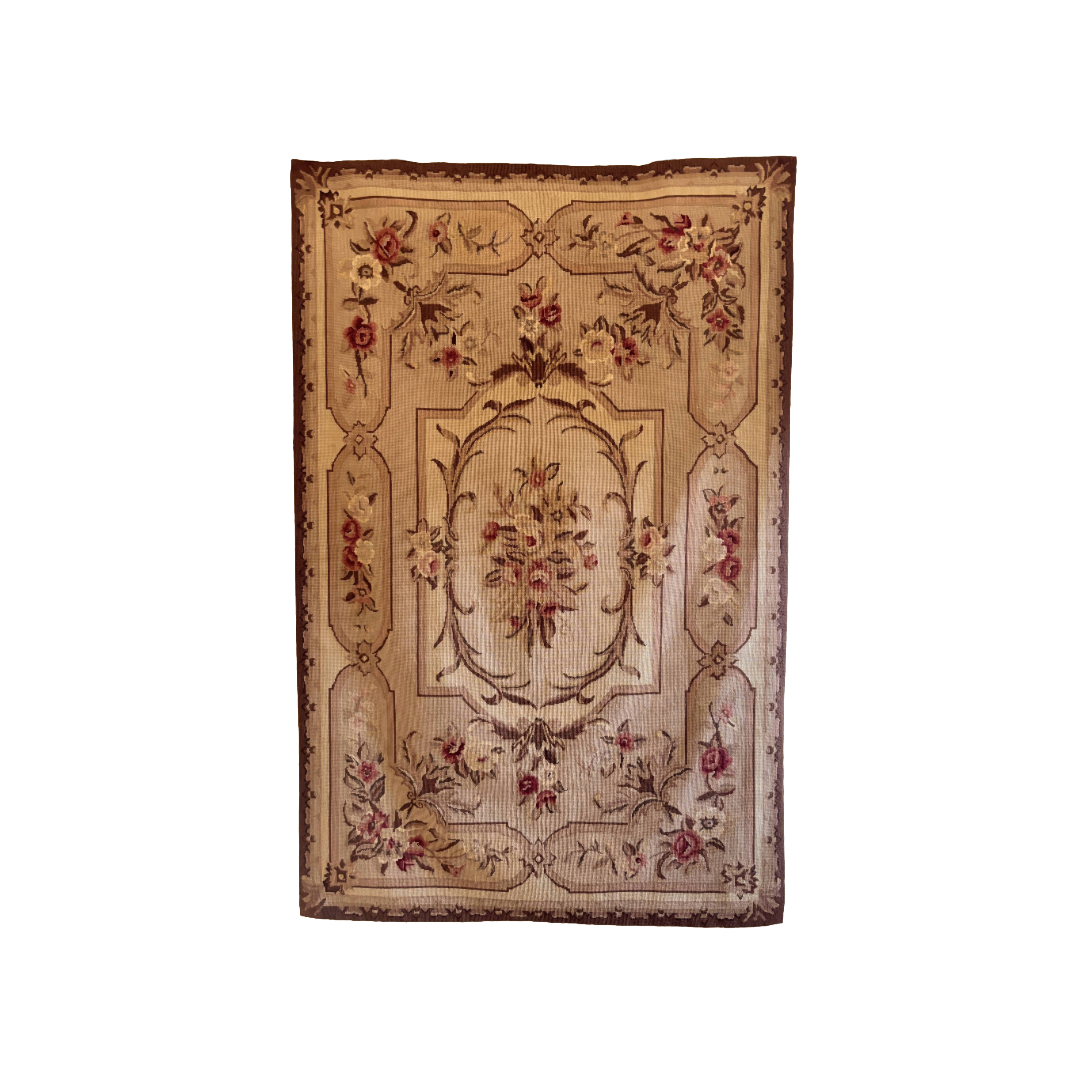 Antique French Aubusson Needlepoint Tapestry Wall Hanging