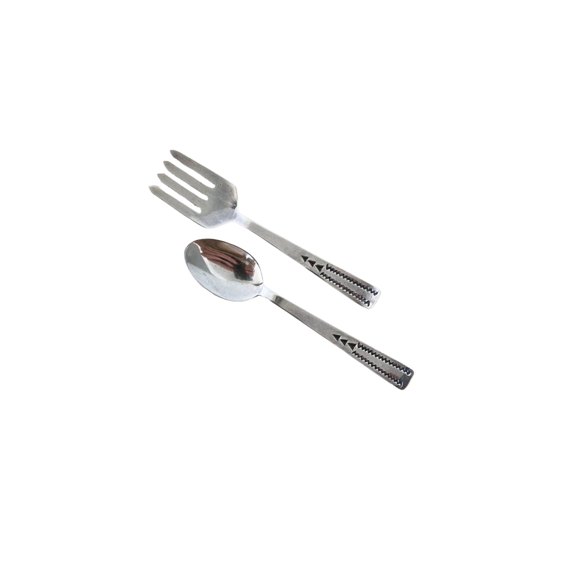 Navajo Sterling appetizer or child Fork & Spoon Set – Quondam Redux