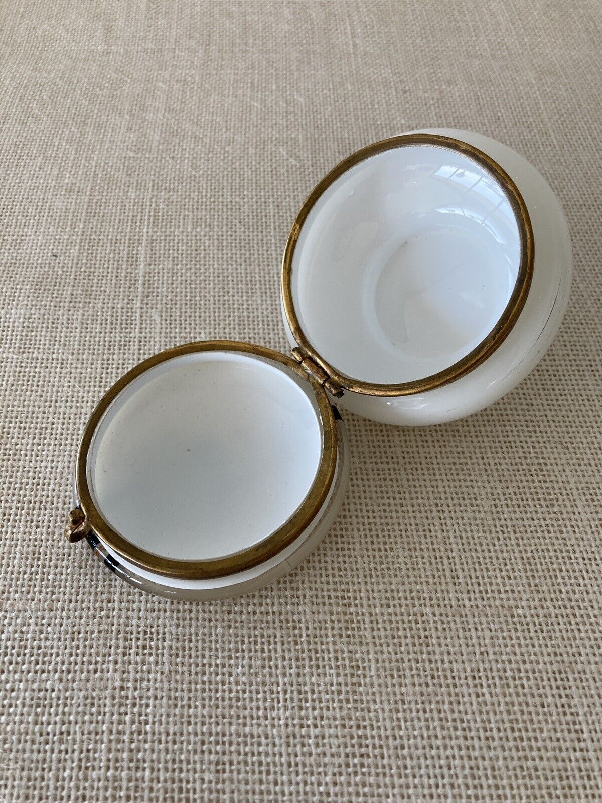 Art Deco Moser Bohemian Opaline Glass Dresser Box or Jar