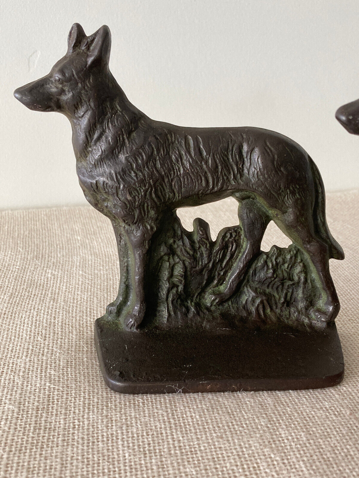 Art Deco Shepard Dog Bronze Bookends