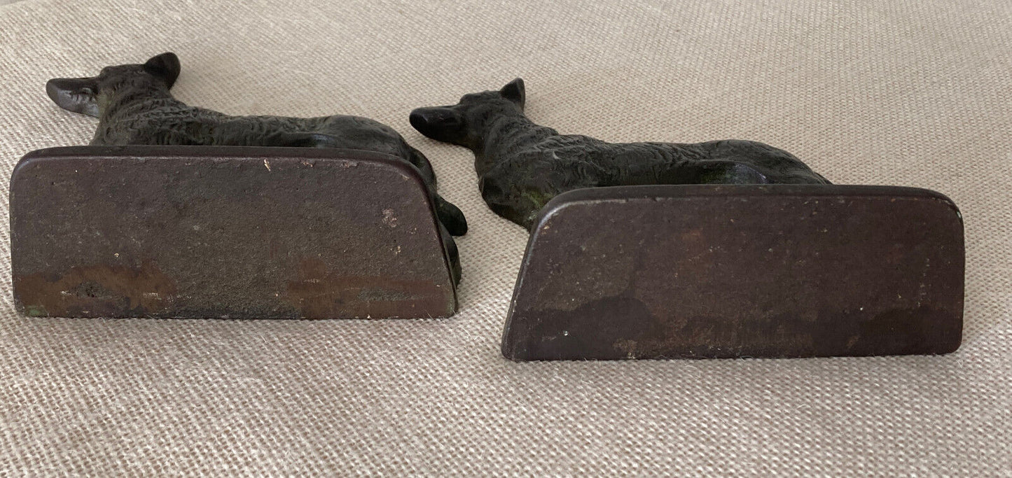 Art Deco Shepard Dog Bronze Bookends