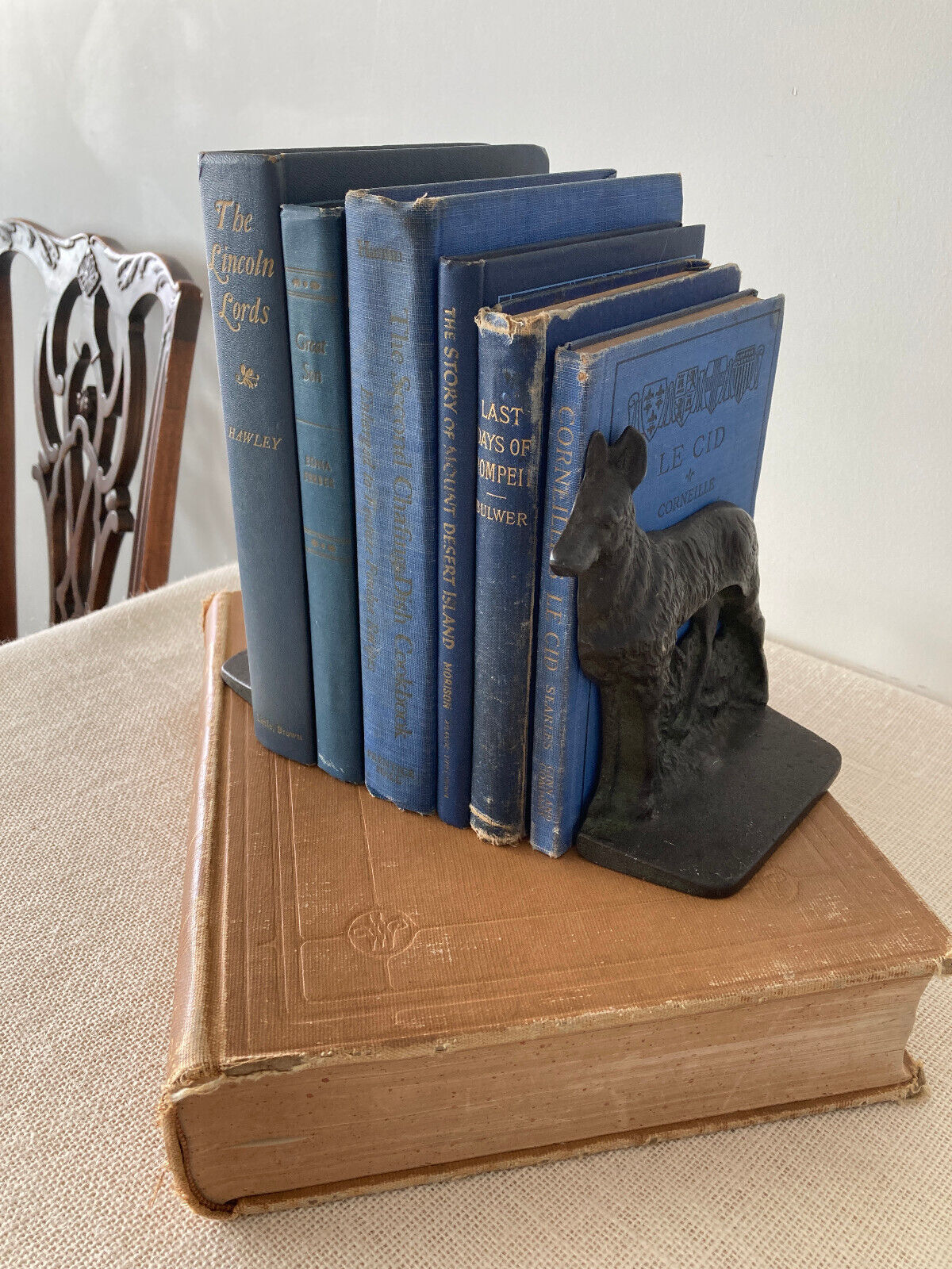 Art Deco Shepard Dog Bronze Bookends