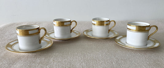 Ainsley England Gold Embossed Empress Demitasse Cup & Saucer Set